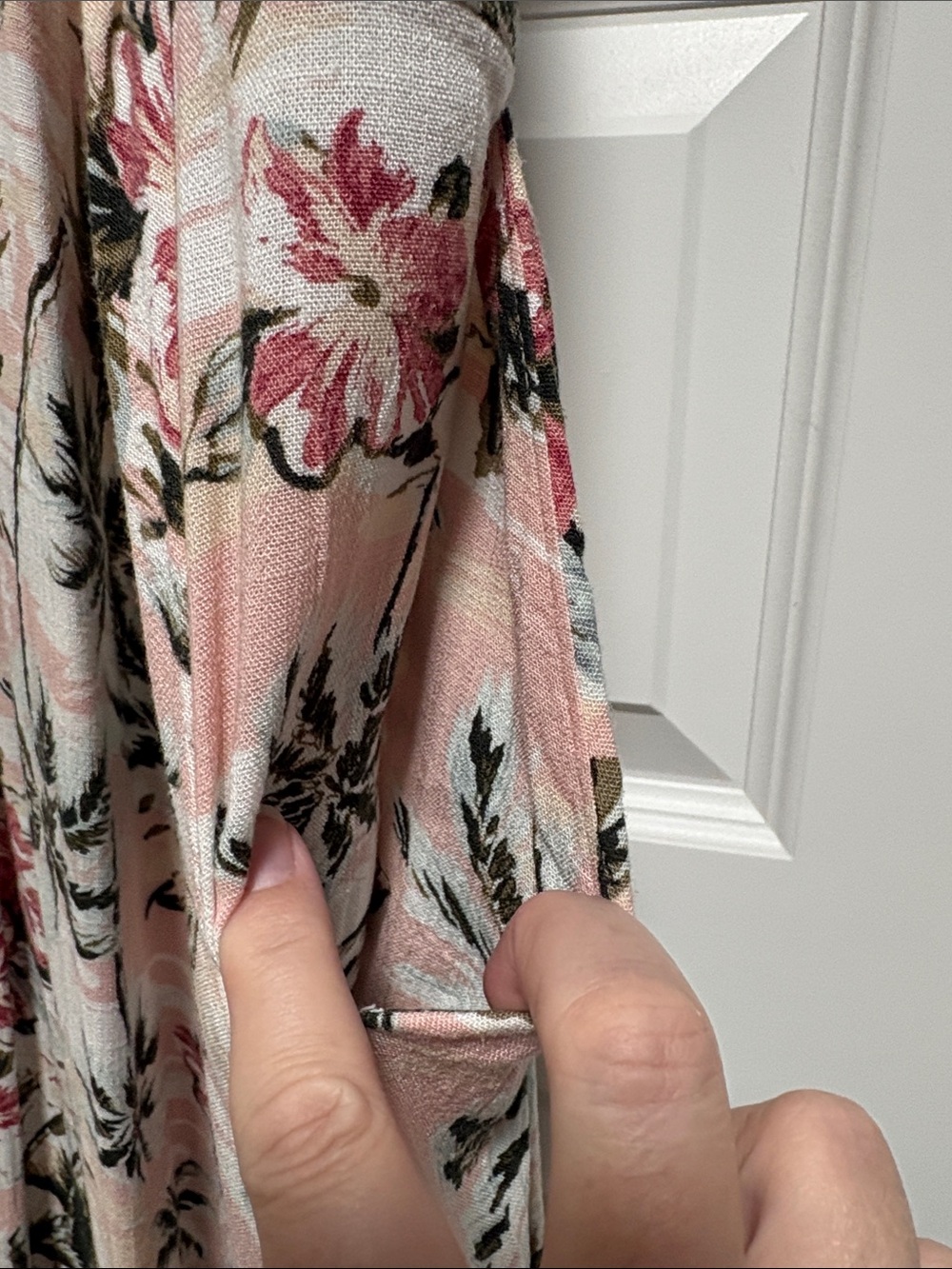 torrid Pink Floral Maxi Dress with Tropical Palm Print - Picture 4 of 4